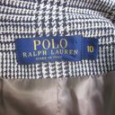 Polo  Ralph Lauren VINTAGE Silk Blazer Womens Size 10 Glen Plaid Houndstooth Photo 2