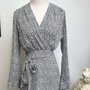 L'Agence L’Agence Silk Diego Faux Wrap Dress In Ivory Heart Pattern size 0 XS Photo 1