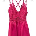 Main Strip  Eyelet Lace Criss Cross Tank Top Pink Size Small Photo 1