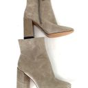 Gianni Bini  Gray Taupe Leather Block Heeled Boots Women's Size 9.5 Photo 1