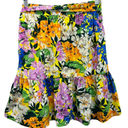 Ann Taylor  Floral Print Skirt Yellow Multi Size 0P Petite Floral A-line Belt Tie Photo 6