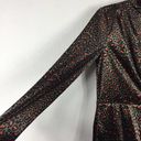 Black Halo  Briar Green Animal Print Crushed Velvet Long Sleeve Mini Dress Size 6 Photo 12