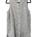 J.Jill  Love Linen 100% Linen Light Chambray Woven Buttoned Tunic Tank Size M Photo 0