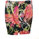 Trina Turk  Womens Kael Floral Straight Pencil Skirt Back Zip Pink Black Size 6 Photo 1