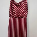 Cotton Candy LA Red Striped Silk Dress Photo 0