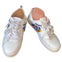 Jack Rogers  Ainley Chevron Beaded White Leather Lace-Up Sneakers Womens Size 9.5 Photo 1