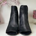 American Eagle  Black Faux Leather Peep-toe Block Heel Booties Photo 2