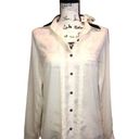 The Limited  Blouse Top Sheer Off White black XS workwear Business Office Photo 0