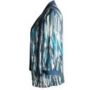 R & M Richards R&M Collection Blue Abstract Open Front Cardigan with Tank Top Photo 47