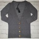 Poof Nwt  Apparel Women's Size Small Grey Fitted V-Neck Cardigan Photo 1