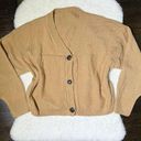 Tan Cable Knit Button Down Cardigan Sweater Size M Photo 0