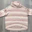 American Eagle NWOT  Super Soft Knit Striped Cowl Neck Sweater Pastel Pink Large Photo 4