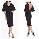 Dress the Population  Louisa Flutter-Sleeve Dress Medium Black Cocktail Modest Photo 1