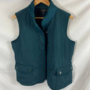 Talbots  Diamond Quilted Fleece Lined Button Up Vest Teal Size Medium Photo 0