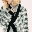 Lou & grey  Women’s Snowbound Open Front Mohair Cardigan Size M Black White Photo 1