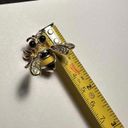 Rhinestone & Enamel Bee Insect Gold Tone Yellow & Black Brooch Pin Moving Wings Photo 1