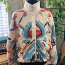 Free People Movement  Hit The Slopes Printed Fleece Jacket Cream Multi Combo Photo 0