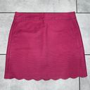 The Loft NWOT Skirt Mini Berry Pink Short Woven Cotton Blend Scalloped Hem - Size 10 Photo 0