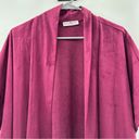 Natori  Faux Suede Burgundy Cropped Kimono Half Sleeve Topper Size L Photo 2