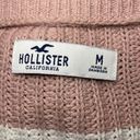 Hollister pink with white striped off the shoulder knit sweater womens size M Photo 3