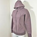 Lululemon  Scuba Hoodie Classic Cotton Fleece Size 6 Stripe Heathered Antique Photo 2