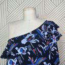 Tanya Taylor  One Shoulder Floral Orla Top in Blue Size 6 Photo 2