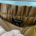 Madewell Vegan Leather Pull-On Paperbag Pants in Camel Photo 4