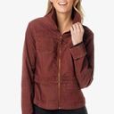 prAna  Women's Nadine Vino Burgundy Corduroy Zip Front Denim Jacket Sz S Photo 0