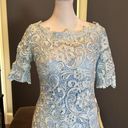 Women’s Blue Short Formal Party Dress Zip Up Back Half Sleeve Size 4 NWT Blue Photo 1