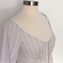 EXPRESS Stretch Y2K Cottagecore Bell Sleeve Corset Pinstripe Top Size 5/6 Photo 8