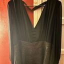 City Chic  Black and Silver Layered Peplum Glitter Blouse Women’s Size XL- NWT Photo 9