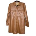 BB Dakota by Steve Madden Faux Leather Shirtdress Caramel Medium Photo 3