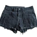 American Eagle  Hi-Rise Shorts Black Crochet Super Stretch Size 6 Women's NWT Photo 0