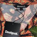 Desigual Cam Jenica Abstract Floral Paisley Ethnic Ruffle Neck Blouse Top Large Photo 6