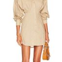 L'Academie L’Academie The Ismene Mini Shirt Dress‎ Long Sleeve Collared Khaki Tan Sz Large Photo 8