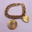 Monet  Gold Plated Heart Charm Dangle Chain Link Bracelet Photo 0