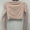 ECHT Women's Blush Pink Long Sleeve Crop Top Work Out Shirt Top Sz M Photo 3