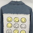 Altar'd State Altar’d State Denim Smiley Face Blue Jean Jacket Happy Face Women’s Size Medium Photo 5