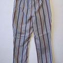 Free People  Striped Mod Linen Blend Trouser Pant Size 12 NEW Photo 2