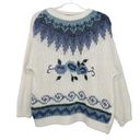 Vintage Blue 1980s Huntington & Ridge Sweater  Floral Chunky Knit Sweater Grandma Photo 1