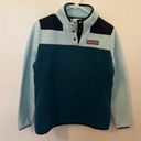 Vineyard Vines  Color Block Fleece Snap Shep Shirt Teal Blue Photo 3