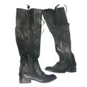 FREEBIRD by Steven FREEBIRD WEST Over The Knee Distressed Black Leather Riding Boots US 8 Back Zip Photo 4