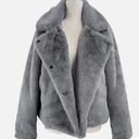 Sam Edelman  lush faux fur coat in dusty blue XL Photo 6