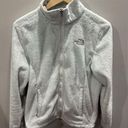 The North Face  Women Medium Osito Gray White Full Zip Fleece Jacket Soft Warm Photo 0