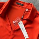 T Tahari  // Orange Blouse Top Photo 2