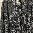 Natori  Disney Alice Top Size 3X Black Floral Scoop Neck 3/4 Sleeve Photo 6