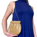 American Vintage Midcentury Camel Leather Chain Strap Kisslock Purse Bag Photo 1