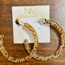 Neiman Marcus acrylic animal print hoop earrings New Photo 0