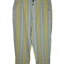 Soft Surroundings  Pants Womens 8 Caldera Striped Linen Blend Cropped Capri Boho Photo 0