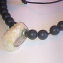 Onyx Natural Quartz Stone & Matte Black Agate  Beads Beaded Boho Tribal Necklace Photo 2